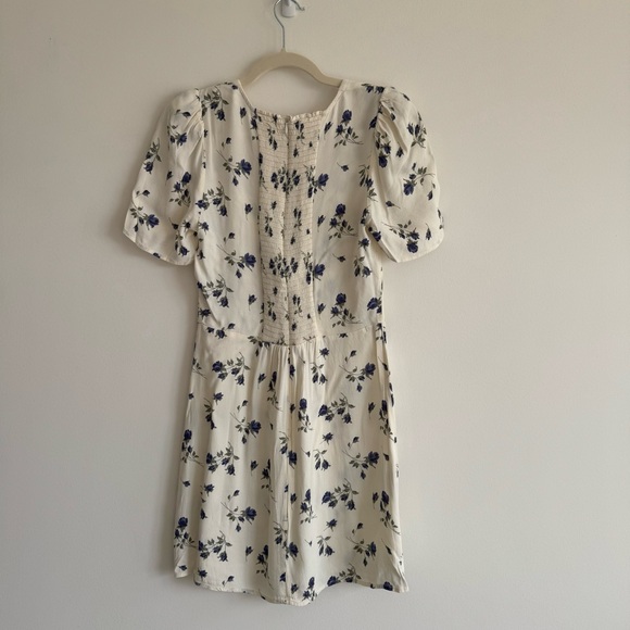 Reformation | White and Blue Floral Brittney Mini Dress in Nightingale ~ US 8 - Picture 11 of 12